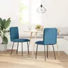 Image de vidaXL Chaise de salle à manger 2 pcs. Bleu velours