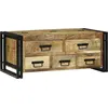 Image de Table basse 90X50X38 cm en bois de manguier brut massif. Lumarko
