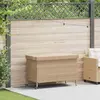 Image de vidaXL Coffre de jardin à roulettes beige 110x55x73 cm Poly rotin