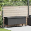 Image de vidaXL Coffre de jardin à roulettes Noir 160x55x75 cm Poly rotin