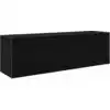 Image de vidaXL Armoire murale de salle de bain noire 100x25x30 cm Bois composite
