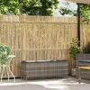 Image de vidaXL Banc de jardin avec coussins Gris 110x30x40,5 cm Poly rotin