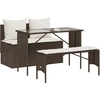 Image de vidaXL Ensemble de jardin 3 pièces avec coussins Marron Poly rotin
