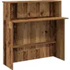 Image de vidaXL Comptoir de réception aspect bois ancien 100x50x103,5 cm Matériau dérivé du bois