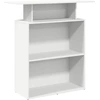 Image de vidaXL Comptoir de réception Blanc 100 x 40 x 104 cm Bois composite