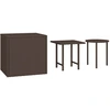 Image de vidaXL Tables d'appoint de jardin 3 pcs. Marron Poly Rattan