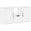 Image de vidaXL Armoire TV avec tiroir blanc 79x24x40 cm Pin massif
