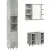 Image de vidaXL Ensemble de meubles de salle de bain 3 pièces gris béton bois composite