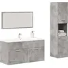 Image de vidaXL Ensemble de meubles de salle de bain 3 pièces gris béton bois composite