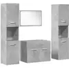 Image de vidaXL Ensemble de meubles de salle de bain 4 pièces gris béton bois composite