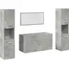 Image de vidaXL Ensemble de meubles de salle de bain 4 pièces gris béton bois composite
