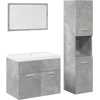 Image de vidaXL Ensemble de meubles de salle de bain 4 pièces gris béton bois composite