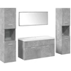 Image de vidaXL Ensemble de meubles de salle de bain 5 pièces gris béton bois composite