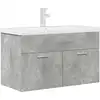 Image de vidaXL Meuble sous-lavabo avec lavabo encastré Robinet gris béton