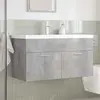 Image de vidaXL Meuble sous-lavabo avec lavabo encastré Robinet gris béton