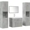Image de vidaXL Ensemble de meubles de salle de bain 5 pièces gris béton bois composite