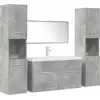 Image de vidaXL Ensemble de meubles de salle de bain 5 pièces gris béton bois composite
