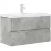 Image de vidaXL Ensemble de meubles de salle de bain 2 pièces gris béton bois composite