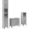 Image de vidaXL Ensemble de meubles de salle de bain 3 pièces gris béton bois composite