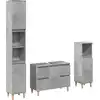 Image de vidaXL Ensemble de meubles de salle de bain 3 pièces gris béton bois composite