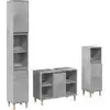 Image de vidaXL Ensemble de meubles de salle de bain 3 pièces gris béton bois composite