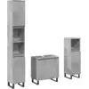 Image de vidaXL Ensemble de meubles de salle de bain 3 pièces gris béton bois composite