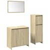 Image de vidaXL Ensemble de meubles de salle de bain 3 pièces en bois composite chêne Sonoma