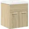 Image de vidaXL Ensemble de meubles de salle de bain 2 pièces en bois composite chêne Sonoma
