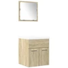 Image de vidaXL Ensemble de meubles de salle de bain 3 pièces en bois composite chêne Sonoma