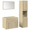 Image de vidaXL Ensemble de meubles de salle de bain 3 pièces en bois composite chêne Sonoma