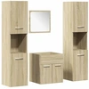 Image de vidaXL Ensemble de meubles de salle de bain 4 pièces en bois composite chêne Sonoma
