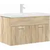 Image de vidaXL Armoire sous lavabo encastré Robinet Chêne Sonoma