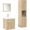 Image de vidaXL Ensemble de meubles de salle de bain 4 pièces en bois composite chêne Sonoma