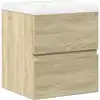 Image de vidaXL Ensemble de meubles de salle de bain 2 pièces en bois composite chêne Sonoma