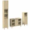 Image de vidaXL Ensemble de meubles de salle de bain 3 pièces en bois composite chêne Sonoma