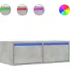 Image de vidaXL Armoire TV avec lampes LED gris béton 75x35,5x25 cm