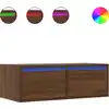 Image de vidaXL Armoire TV avec lampes LED brun aspect chêne 75x35,5x25 cm