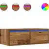 Image de vidaXL Armoire TV avec lampes LED imitation vieux bois 75x35,5x25 cm
