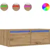 Image de vidaXL Armoire TV avec lampes LED Chêne Artisan 75x35,5x25 cm