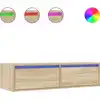 Image de vidaXL Armoire TV avec lampes LED Chêne Sonoma 100x35,5x25 cm