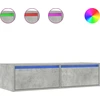 Image de vidaXL Armoire TV avec lampes LED gris béton 100x35,5x25 cm