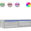 Image de vidaXL Armoire TV avec lampes LED Gris Sonoma 100x35,5x25 cm