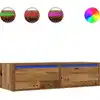 Image de vidaXL Armoire TV avec lampes LED imitation vieux bois 100x35,5x25 cm