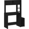 Image de vidaXL Bureau avec étagère noir 100x45x140 cm Bois composite