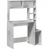 Image de vidaXL Bureau avec étagère gris béton 100x45x140 cm Bois composite