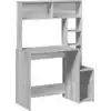 Image de vidaXL Bureau avec étagère Gris Sonoma 100x45x140 cm Bois composite