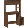 Image de vidaXL Bureau avec étagère brun imitation chêne 100x45x140 cm