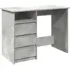 Image de vidaXL Bureau gris béton 102x50x75 cm Bois composite