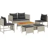 Image de vidaXL Ensemble canapé de jardin 6 pcs gris clair et gris foncé Poly-Rotin