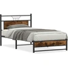 Image de vidaXL Cadre de lit sans matelas chêne fumé 100x200 cm bois composite